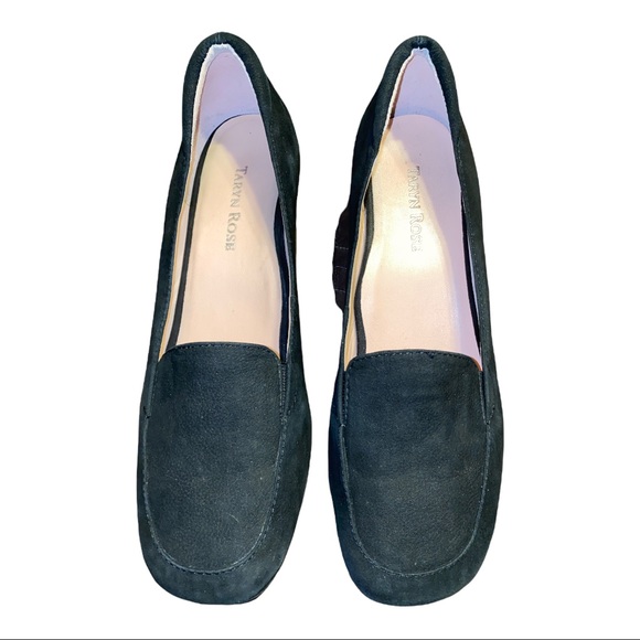 Taryn Rose Shoes - Taryn Rose Black Suede Wedge Loafers Size 8